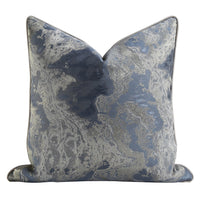 HKM-458771 Chinese Landscape Ink Painting Cushion Pillow Cover - Blue Gray Jacquard - 45cm to 60cm Sizes Available