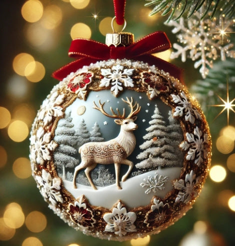 HKM-458835 3D Fairy Tale Planet Acrylic Christmas Ornament, 10cm
