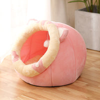 HKM-458835 Cozy Semi-Enclosed Cat Nest – Warm & Stylish Options for All Seasons