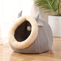 HKM-458835 Cozy Semi-Enclosed Cat Nest – Warm & Stylish Options for All Seasons