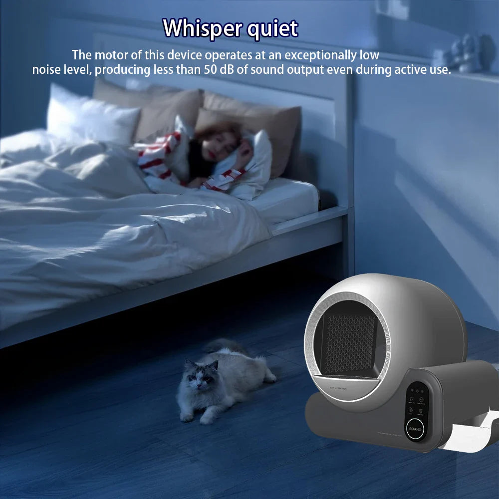 KTX-458835 Smart Automatic Cat Litter Box with WiFi APP Control, Odor Control, and Dust-Free Design for Cats up to 10kg