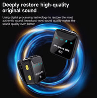 HKM-458899 Wireless Microphone System with Dual Transmitters, Noise Reduction, and LED Display Charging Case