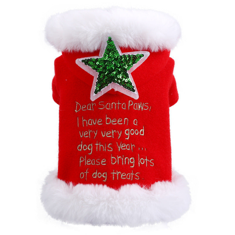 HKM-459155 Red Cotton Princess Skirt for Dogs - Christmas Autumn and Winter Wear Sizes XS to XL