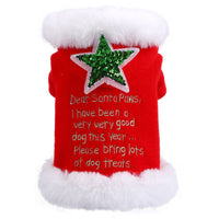 HKM-459155 Red Cotton Princess Skirt for Dogs - Christmas Autumn and Winter Wear Sizes XS to XL