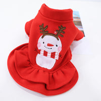 HKM-459155 Red Cotton Princess Skirt for Dogs - Christmas Autumn and Winter Wear Sizes XS to XL