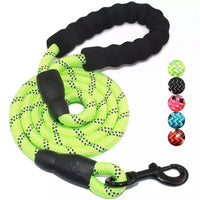 HKM-459539 Reflective Nylon Dog Leash - 150cm in Various Colors: Blue, Black, Red, Orange, Green, Pink