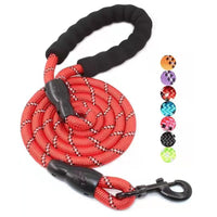 HKM-459539 Reflective Nylon Dog Leash - 150cm in Various Colors: Blue, Black, Red, Orange, Green, Pink