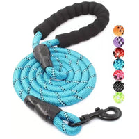HKM-459539 Reflective Nylon Dog Leash - 150cm in Various Colors: Blue, Black, Red, Orange, Green, Pink