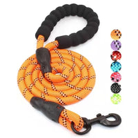 HKM-459539 Reflective Nylon Dog Leash - 150cm in Various Colors: Blue, Black, Red, Orange, Green, Pink