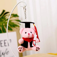 HKM-459539 Small Doctor Bear Plush Stuffed Toy Pendant Graduation Souvenir Key Chain for Students
