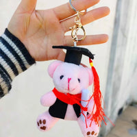 HKM-459539 Small Doctor Bear Plush Stuffed Toy Pendant Graduation Souvenir Key Chain for Students