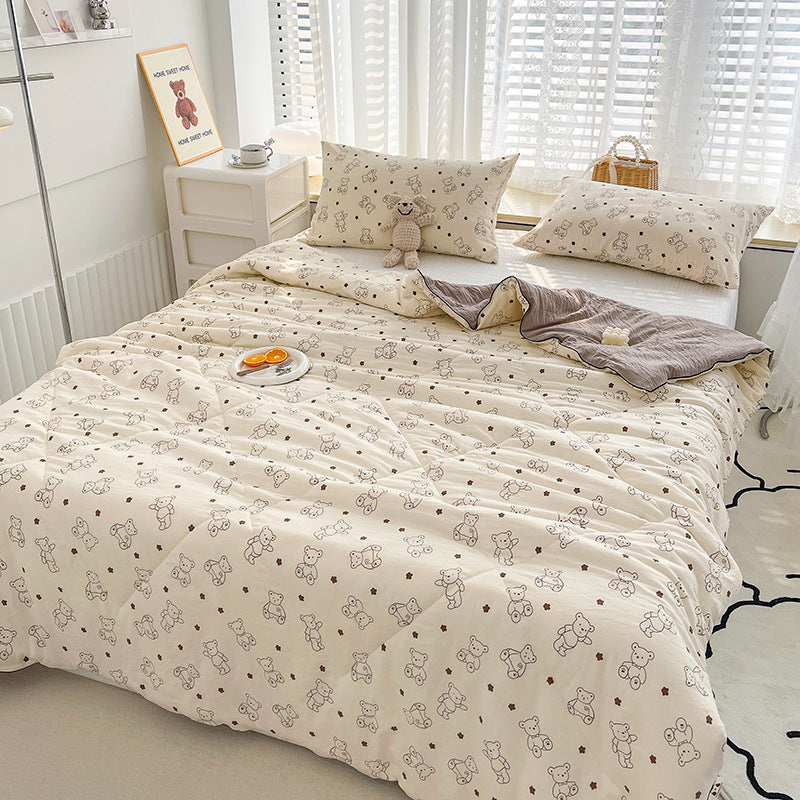 HKM-459539 Soft Double-Layer Soybean Fiber Cartoon Blanket for Children and Parents - Multiple Sizes Available