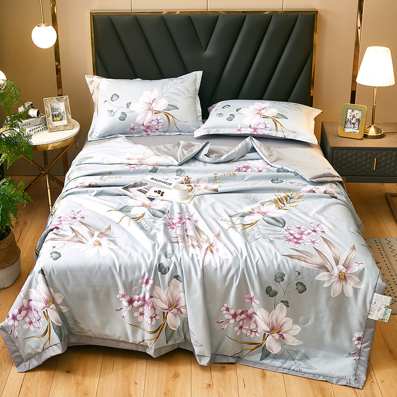 HKM-459539 Tencel Summer Air Conditioning Quilt - Ice Silk Four-Piece Set for Comfort