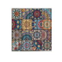 HKM-459539 Waterproof Indian Mandala Flower Print Polyester Shower Curtain