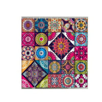 HKM-459539 Waterproof Indian Mandala Flower Print Polyester Shower Curtain