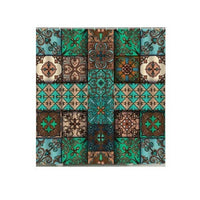 HKM-459539 Waterproof Indian Mandala Flower Print Polyester Shower Curtain