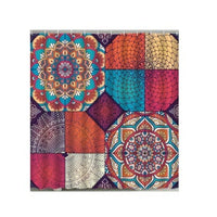 HKM-459539 Waterproof Indian Mandala Flower Print Polyester Shower Curtain