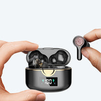 HKM-459603 Wireless TWS Bluetooth Headset with Digital Display, NFC, Voice Control, and Power Indicator, Stereo Sound