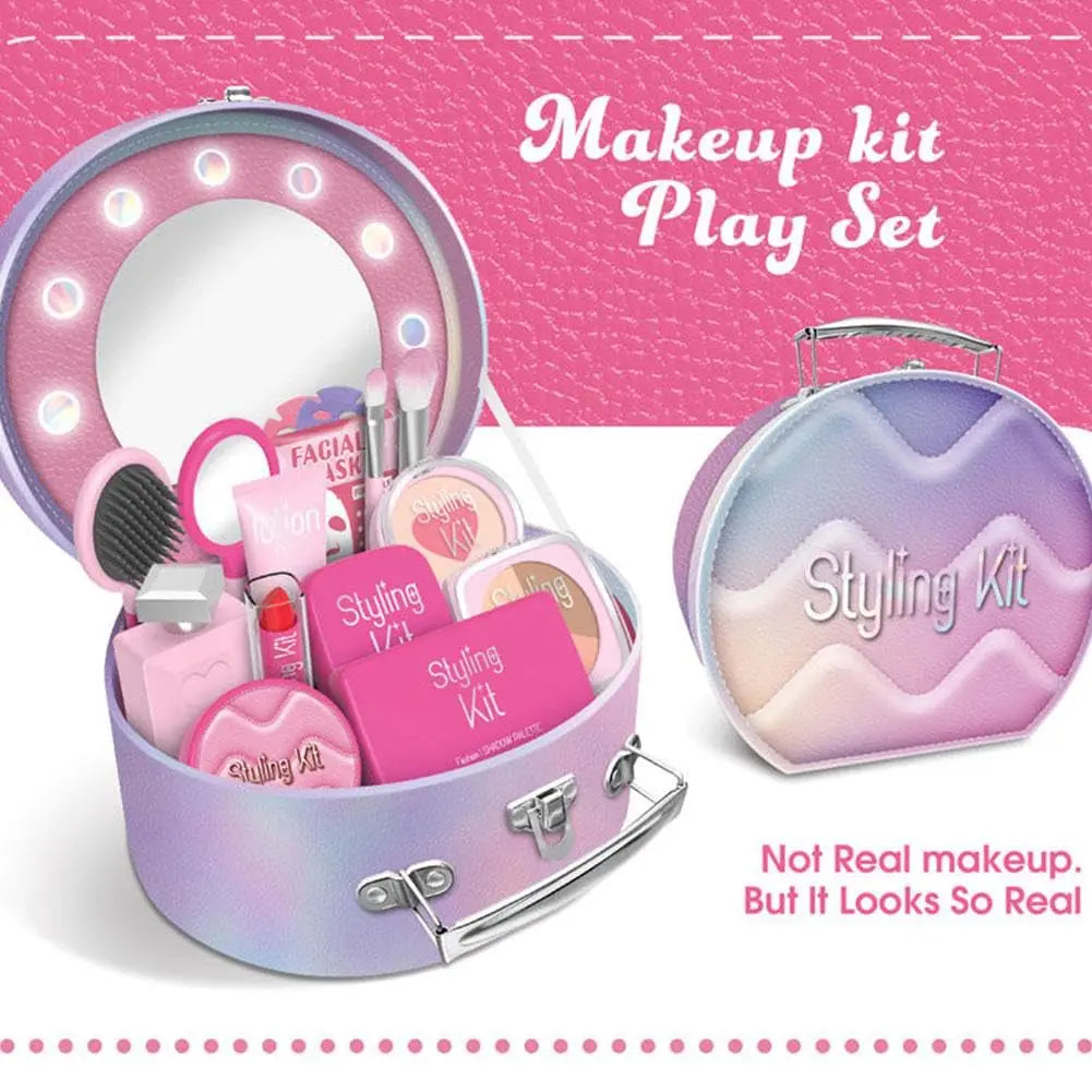 Kids Pretend Makeup Toy Set - Beauty Fashion Cosmetics Kit for Ages 2-12