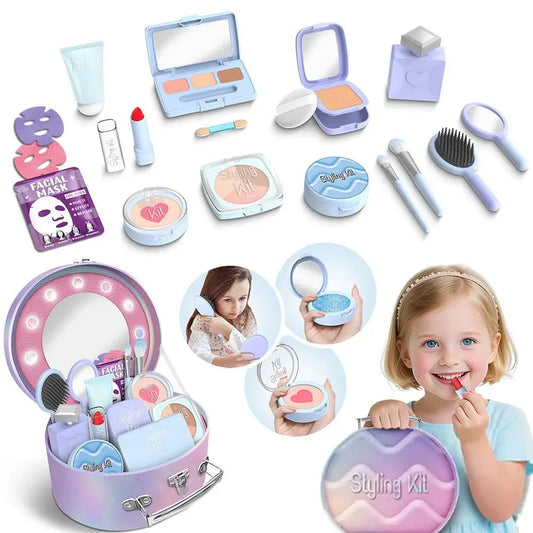 Kids Pretend Makeup Toy Set - Beauty Fashion Cosmetics Kit for Ages 2-12