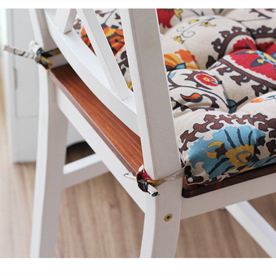 HKM-459667 Memory Foam Dining Chair Cushion - Cotton Double Warp Canvas, 40x40x7cm, Various Styles