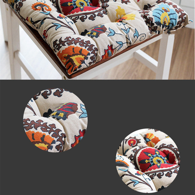 HKM-459667 Memory Foam Dining Chair Cushion - Cotton Double Warp Canvas, 40x40x7cm, Various Styles