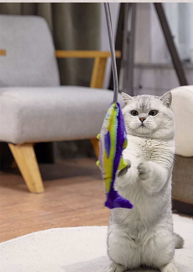HKM-459731 Interactive Plush Simulation Fish Toy for Cats - Engaging Throwing Toy to Distract and Entertain
