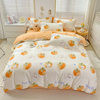 HKM-459859 Minimalist Plant and Flower Design Quilt Cover Set, Pure Cotton, Multiple Sizes Available