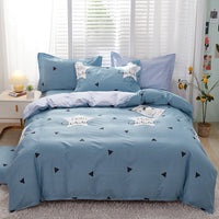 HKM-459859 Minimalist Plant and Flower Design Quilt Cover Set, Pure Cotton, Multiple Sizes Available