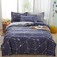 HKM-459859 Minimalist Plant and Flower Design Quilt Cover Set, Pure Cotton, Multiple Sizes Available