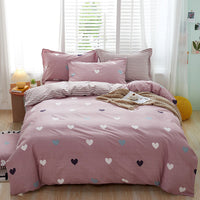 HKM-459859 Minimalist Plant and Flower Design Quilt Cover Set, Pure Cotton, Multiple Sizes Available