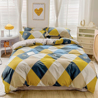 HKM-459859 Minimalist Plant and Flower Design Quilt Cover Set, Pure Cotton, Multiple Sizes Available