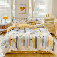 HKM-459859 Minimalist Plant and Flower Design Quilt Cover Set, Pure Cotton, Multiple Sizes Available