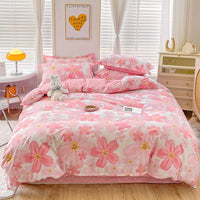 HKM-459859 Minimalist Plant and Flower Design Quilt Cover Set, Pure Cotton, Multiple Sizes Available