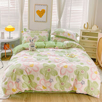 HKM-459859 Minimalist Plant and Flower Design Quilt Cover Set, Pure Cotton, Multiple Sizes Available
