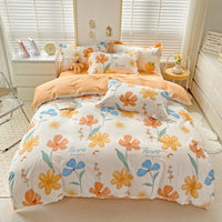 HKM-459859 Minimalist Plant and Flower Design Quilt Cover Set, Pure Cotton, Multiple Sizes Available
