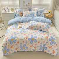 HKM-459859 Minimalist Plant and Flower Design Quilt Cover Set, Pure Cotton, Multiple Sizes Available