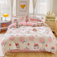 HKM-459859 Minimalist Plant and Flower Design Quilt Cover Set, Pure Cotton, Multiple Sizes Available
