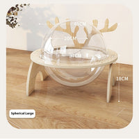 HKM-459859 Solid Wood Antlers Cat Nest - Four Seasons Universal Pet Bed in Multiple Sizes