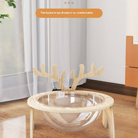 HKM-459859 Solid Wood Antlers Cat Nest - Four Seasons Universal Pet Bed in Multiple Sizes