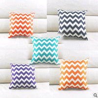 HKM-459923 Modern Minimalist Linen Striped Pillowcase with Wave Pattern and Floral Design