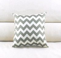 HKM-459923 Modern Minimalist Linen Striped Pillowcase with Wave Pattern and Floral Design