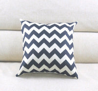 HKM-459923 Modern Minimalist Linen Striped Pillowcase with Wave Pattern and Floral Design