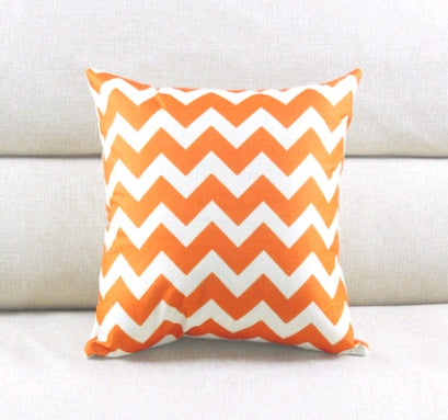 HKM-459923 Modern Minimalist Linen Striped Pillowcase with Wave Pattern and Floral Design
