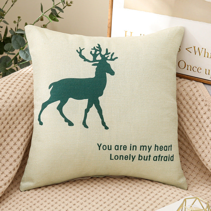 HKM-459987 Cartoon Printed Linen Pillows - 40x40cm and 45x45cm Cushion Covers with Various Designs