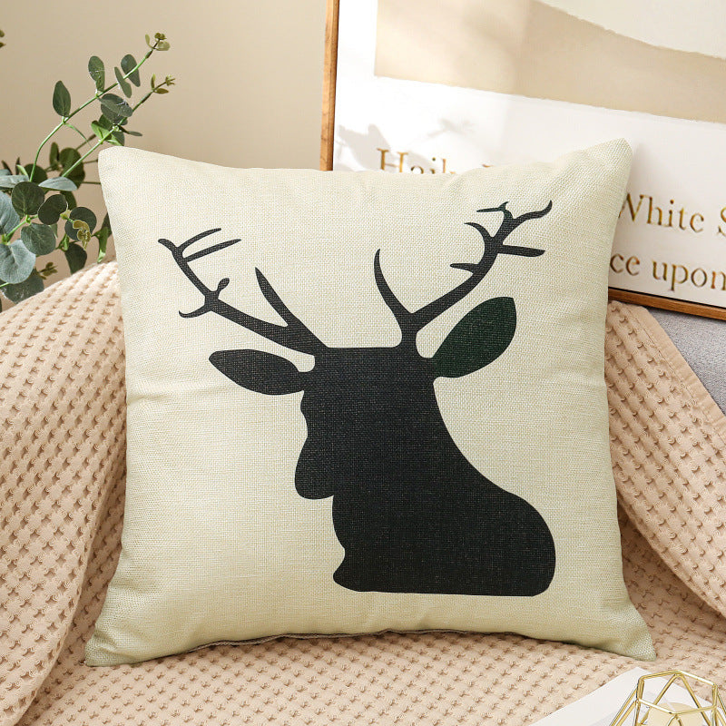 HKM-459987 Cartoon Printed Linen Pillows - 40x40cm and 45x45cm Cushion Covers with Various Designs