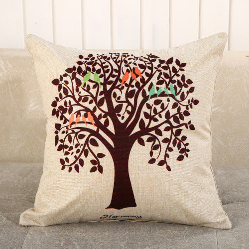 HKM-459987 Cartoon Printed Linen Pillows - 40x40cm and 45x45cm Cushion Covers with Various Designs