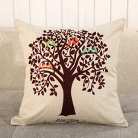 HKM-459987 Cartoon Printed Linen Pillows - 40x40cm and 45x45cm Cushion Covers with Various Designs