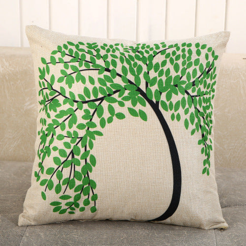 HKM-459987 Cartoon Printed Linen Pillows - 40x40cm and 45x45cm Cushion Covers with Various Designs