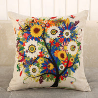 HKM-459987 Cartoon Printed Linen Pillows - 40x40cm and 45x45cm Cushion Covers with Various Designs